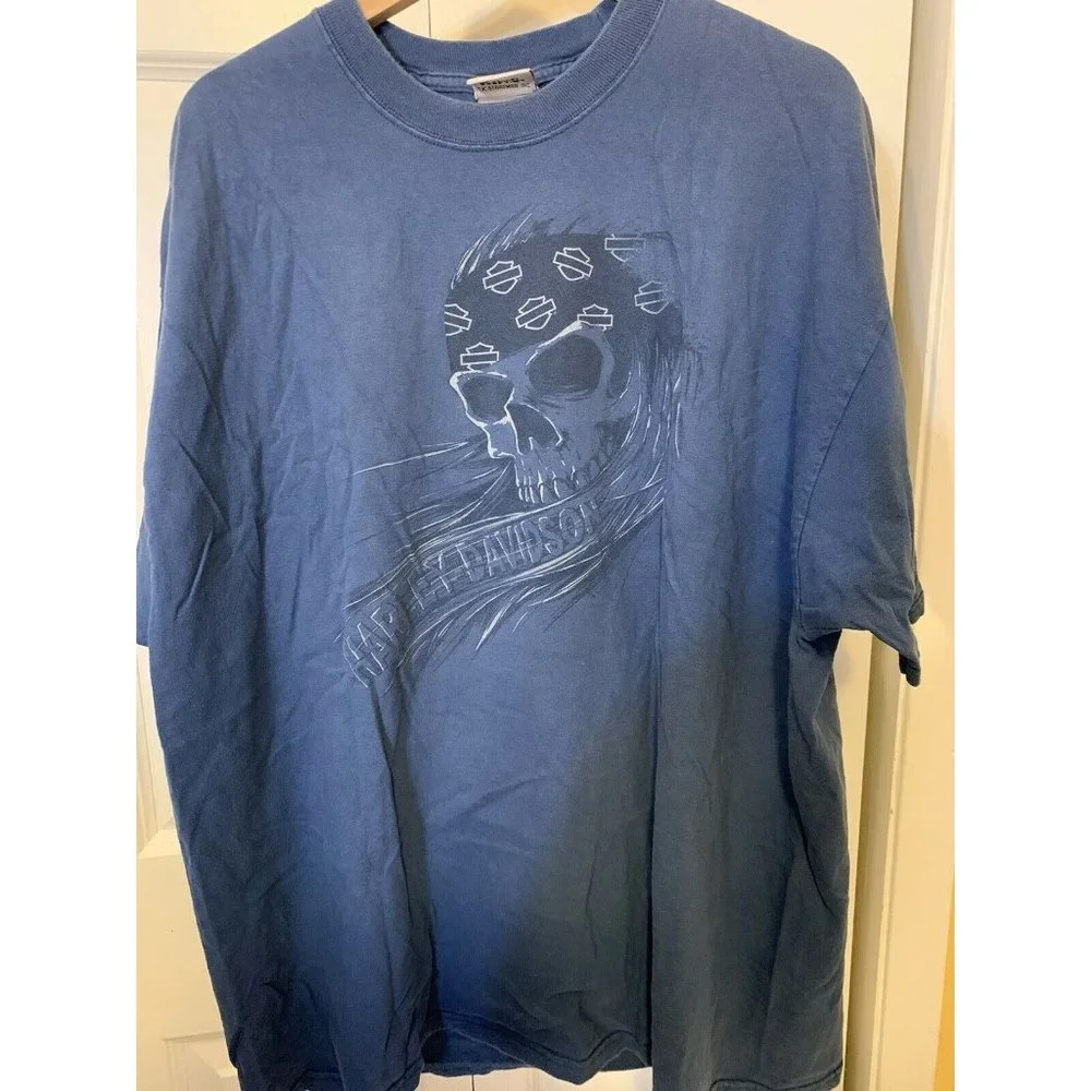 Vintage 2007 Old Glory Harley Davidson T shirt Men’s Sz 2XL Blue Red White‎